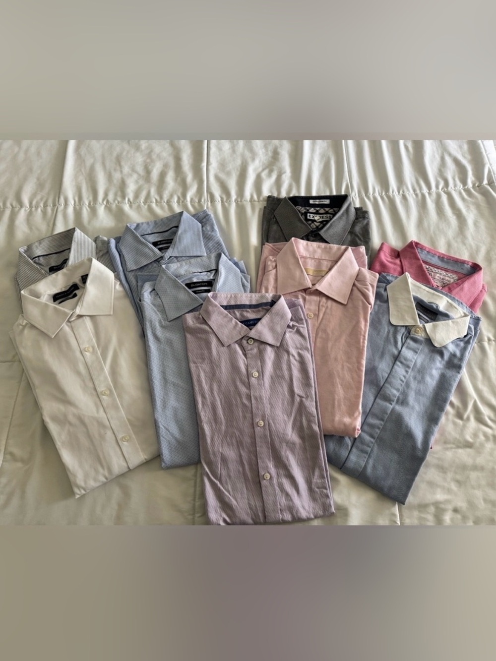 9 Men's Dress Shirts - various brands and colors